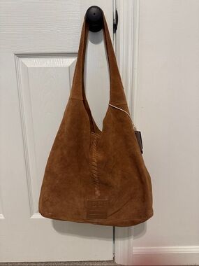 NWT haute hippie Suede Hobo Shoulder Bag - Brown